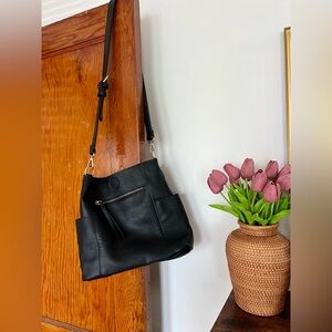 Joy Susan Side-Pocket Bucket Bag: Kayleigh Crossbody